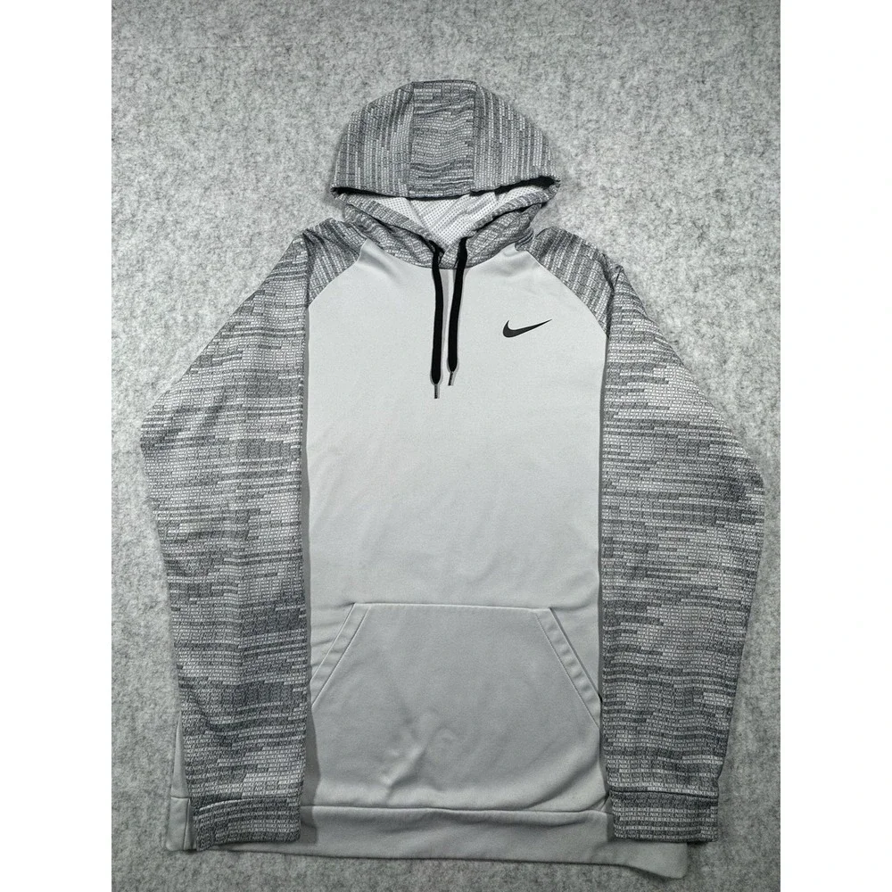Nike Dri-FIT Hoodie Mens 2XLT Gray Fleece Pullover Sweatshirt 860483-043